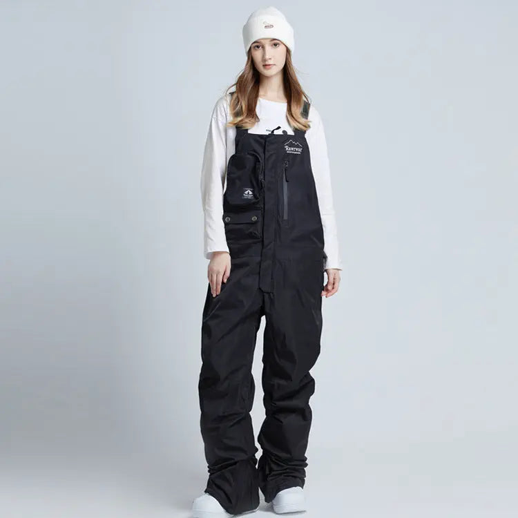 Classical Couple Style Snow Bibs Pants with Pockets HOTIANSNOW