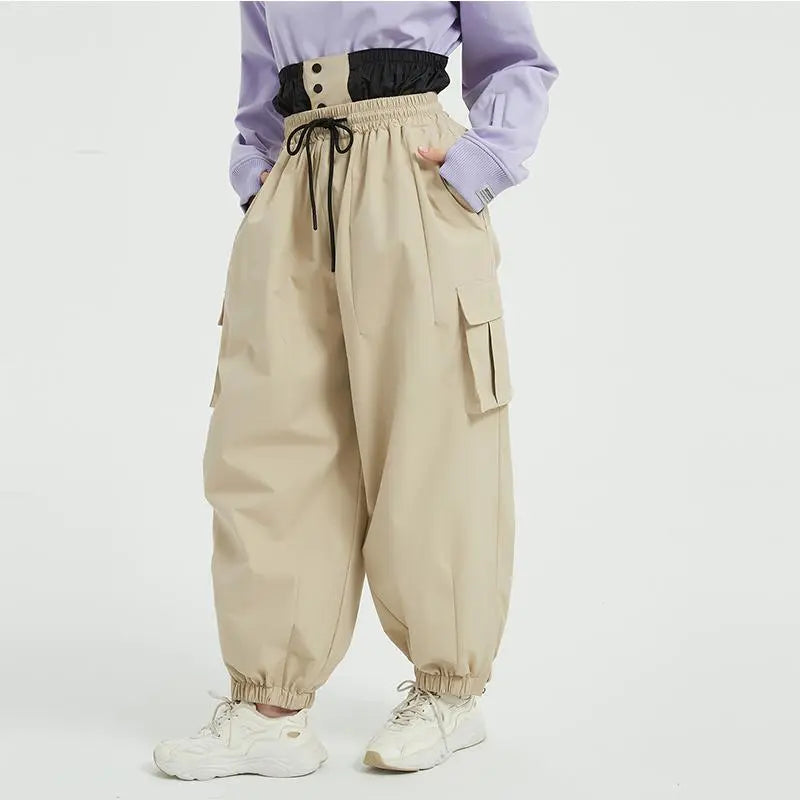 Couple Baggy Ski Snow Pants Oversized Outdoor Sports Trousers 