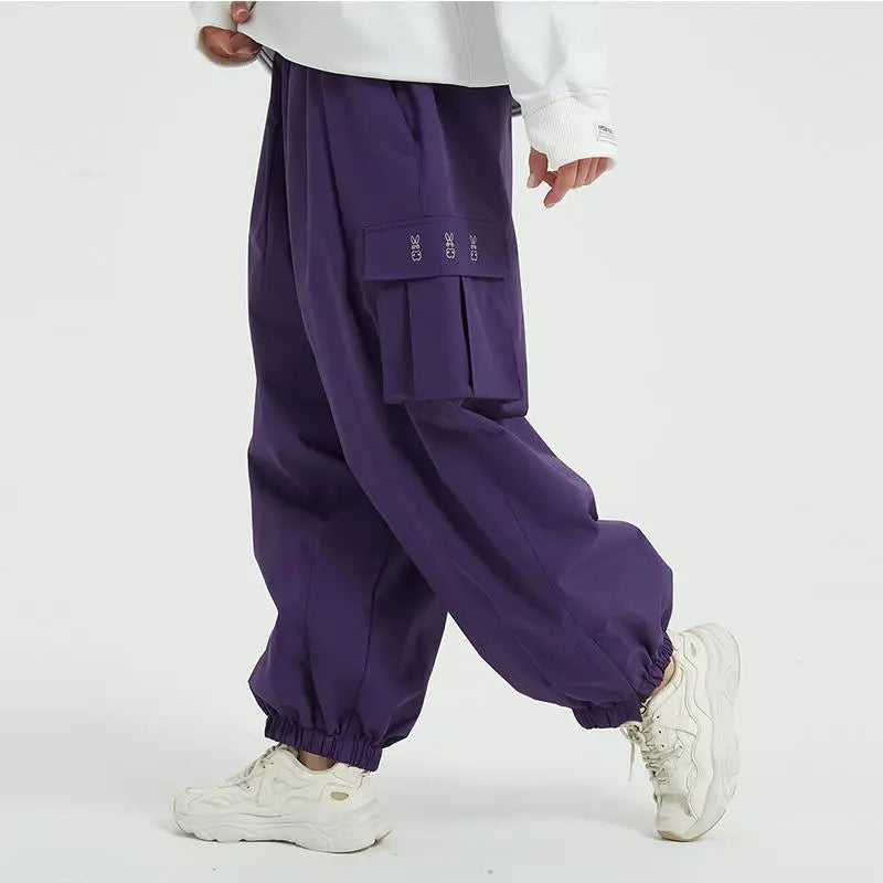 Couple Baggy Ski Snow Pants Oversized Outdoor Sports Trousers 