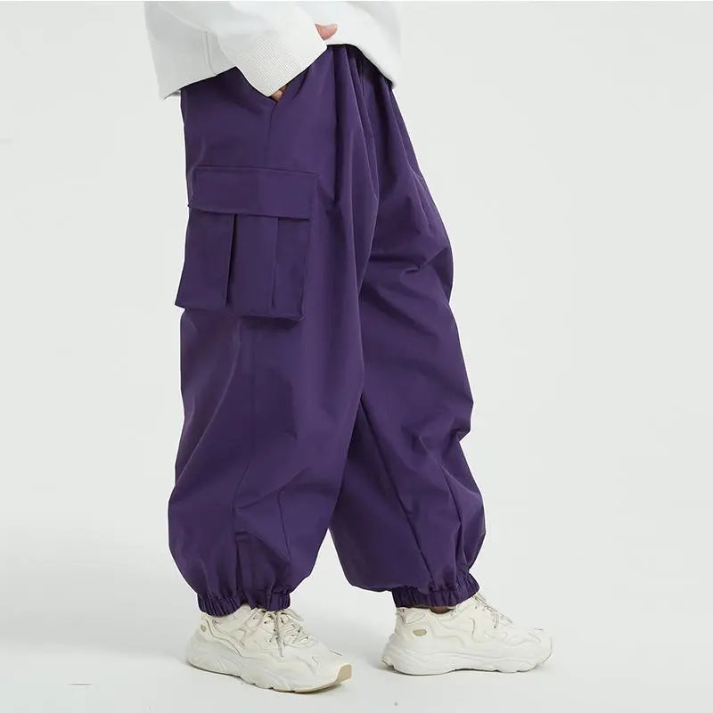 Couple Baggy Ski Snow Pants Oversized Outdoor Sports Trousers 