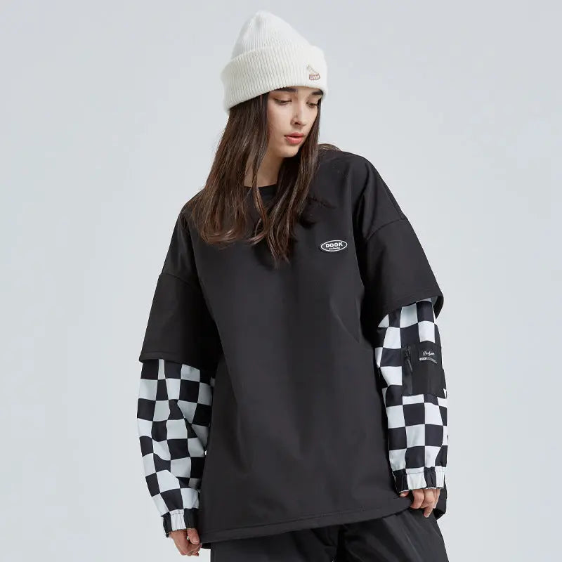 Couple Style Outdoor Ski Sweatshirt Patchwork Top HOTIANSNOW