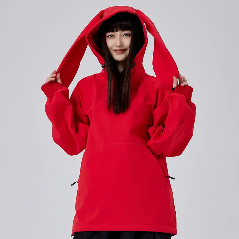 Cute Bunny Ski & Snowboard Fleece Hoodies Couple Style HOTIANSNOW