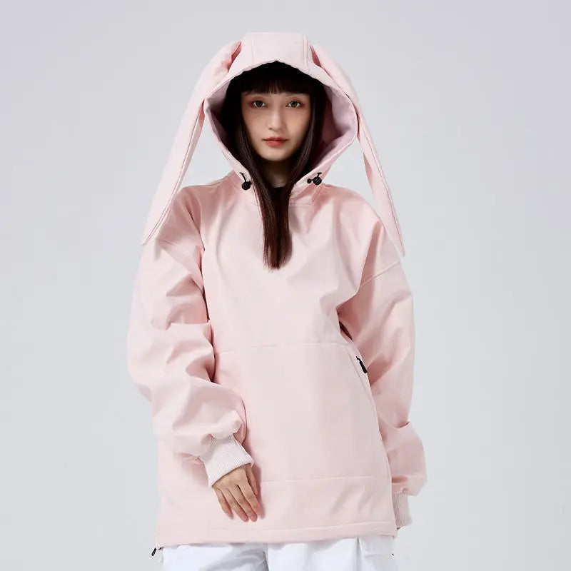 Cute Bunny Ski & Snowboard Fleece Hoodies Couple Style HOTIANSNOW