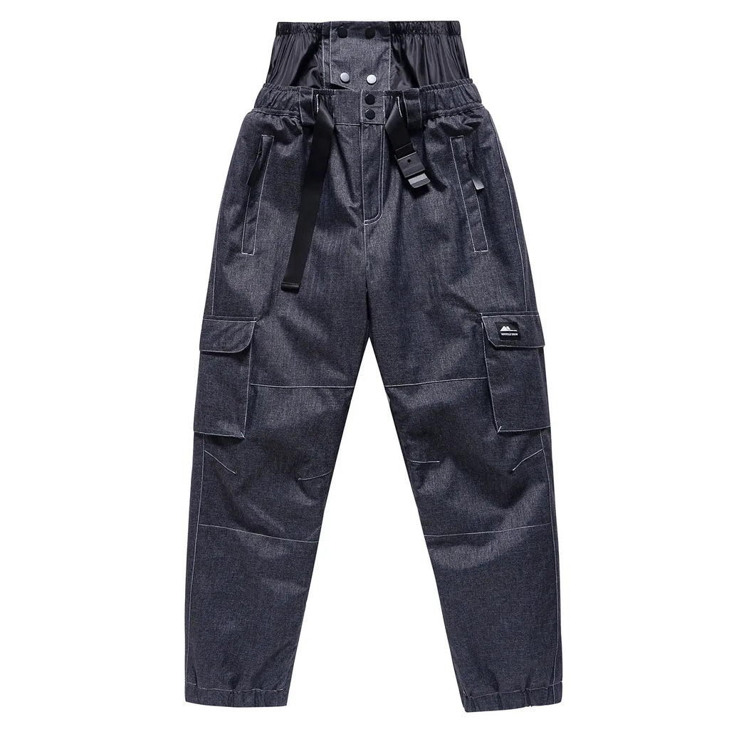 Denim Insulated Snowboarding Pants Anorak Ski Pants 