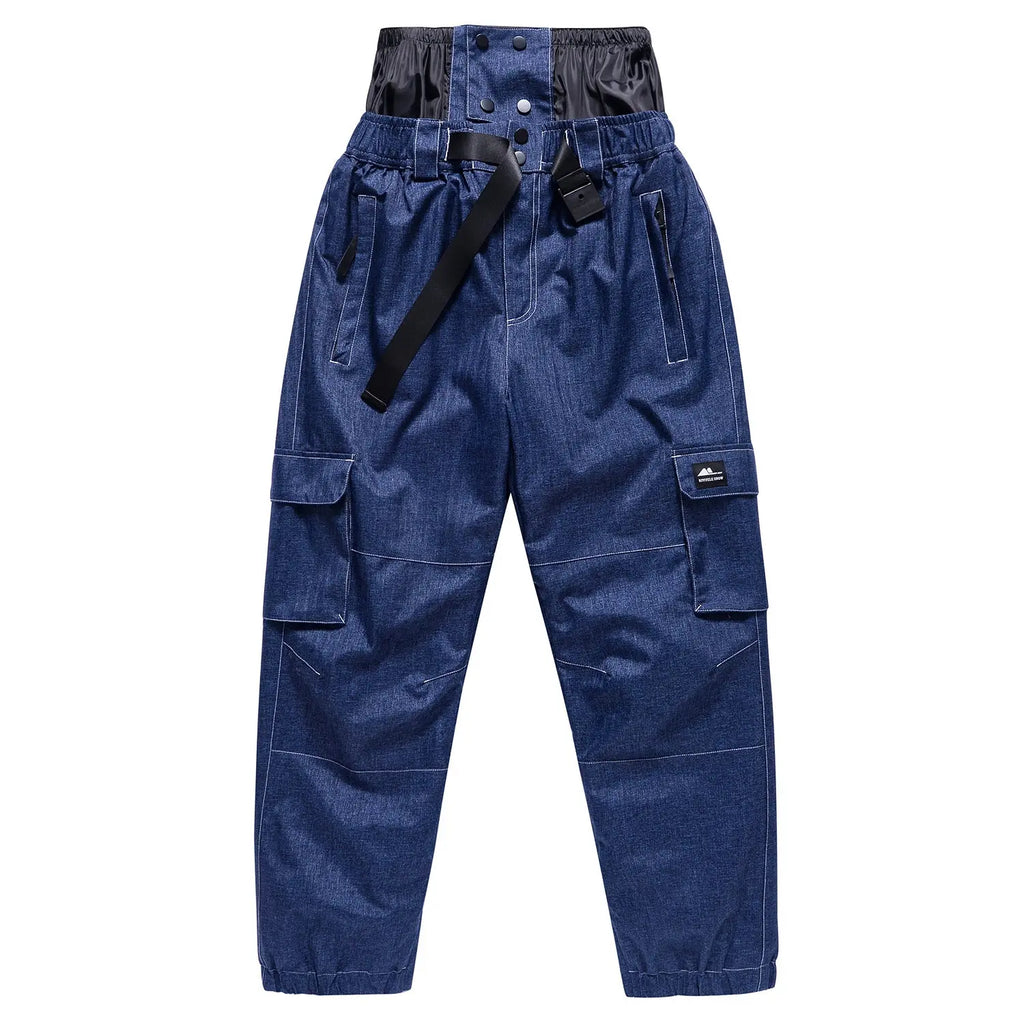 Denim Insulated Snowboarding Pants Anorak Ski Pants 