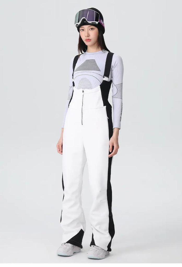 Elegant One-piece Ski Bibs Lady Slim Fit Snow Jumpsuits 