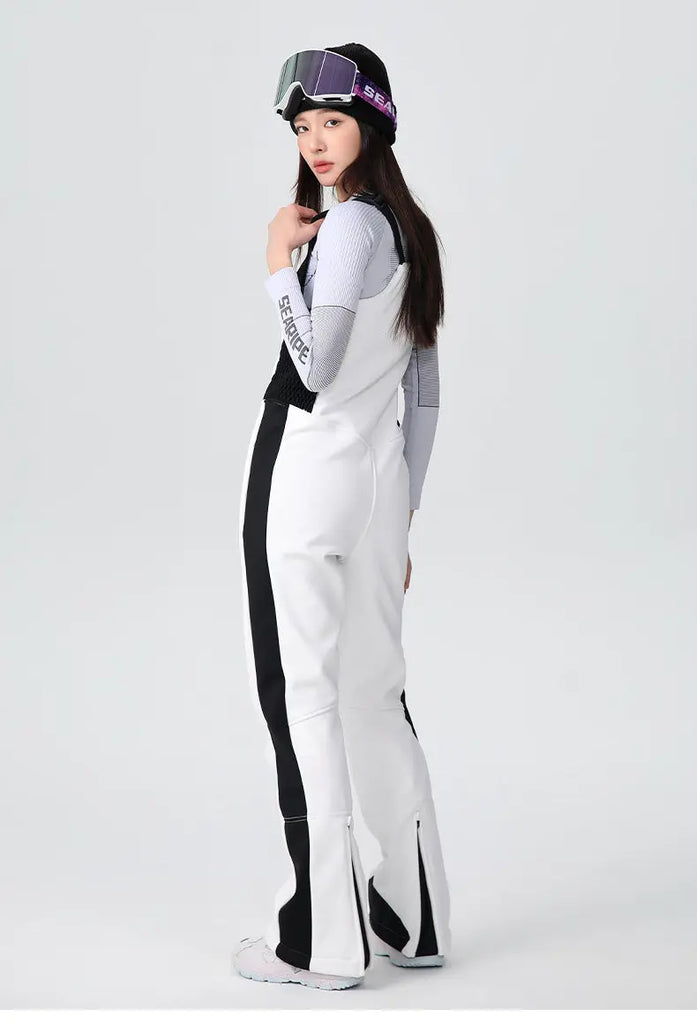 Elegant One-piece Ski Bibs Lady Slim Fit Snow Jumpsuits 