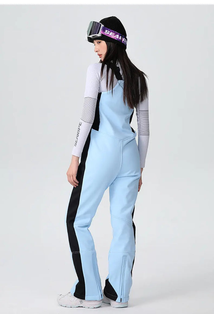 Elegant One-piece Ski Bibs Lady Slim Fit Snow Jumpsuits 