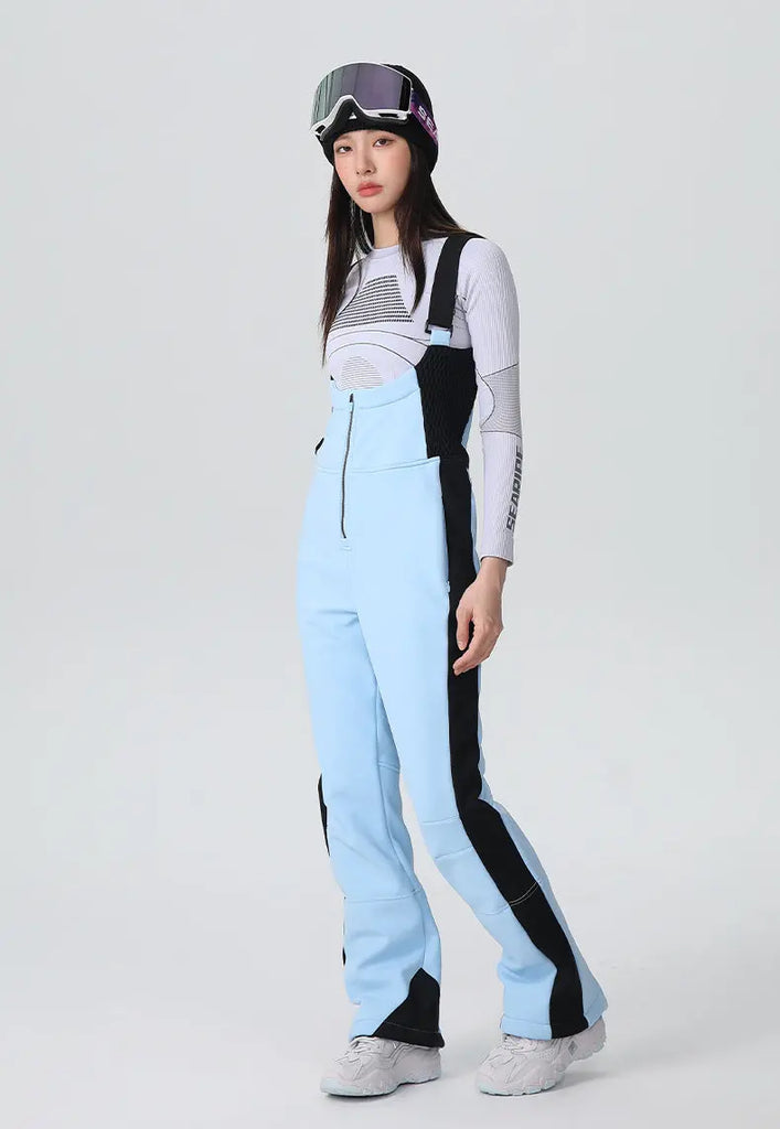 Elegant One-piece Ski Bibs Lady Slim Fit Snow Jumpsuits 