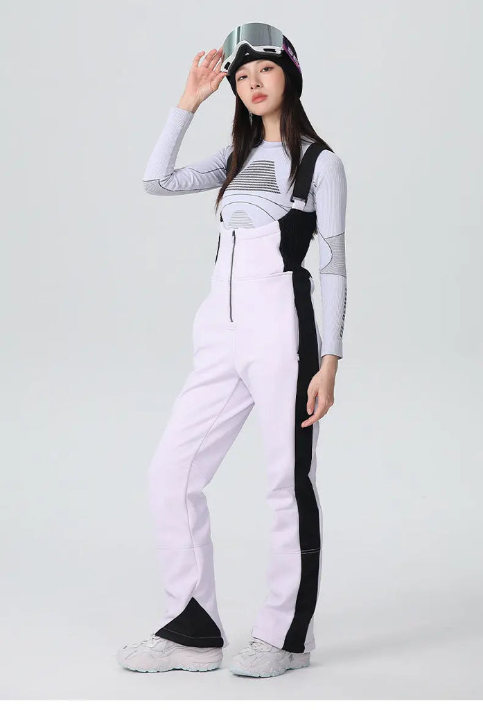 Elegant One-piece Ski Bibs Lady Slim Fit Snow Jumpsuits 