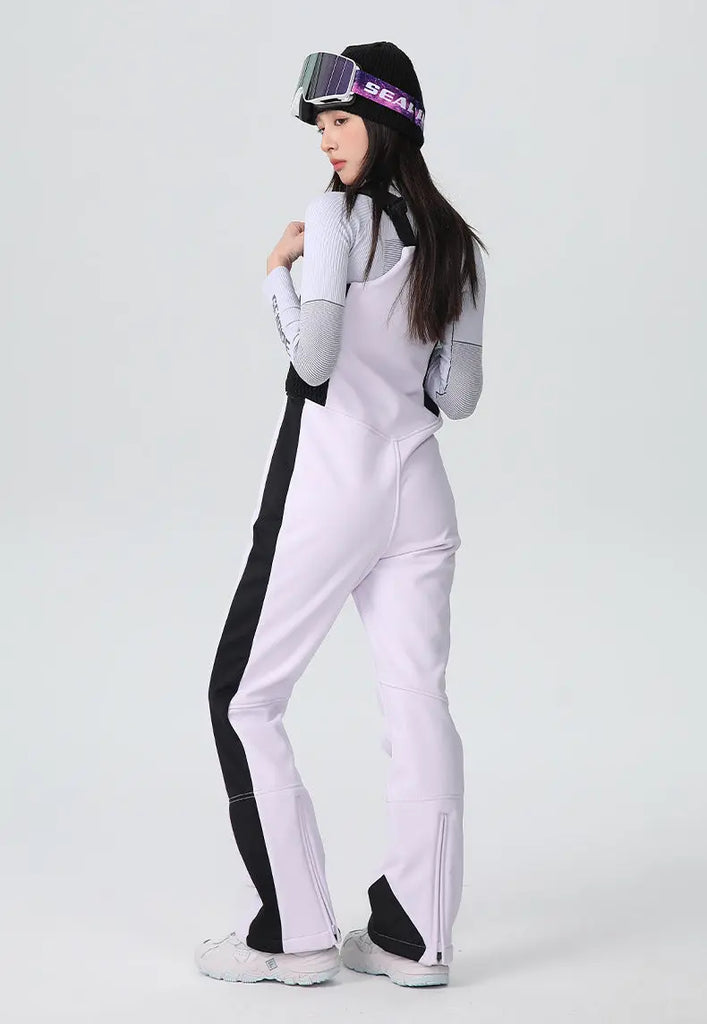 Elegant One-piece Ski Bibs Lady Slim Fit Snow Jumpsuits 