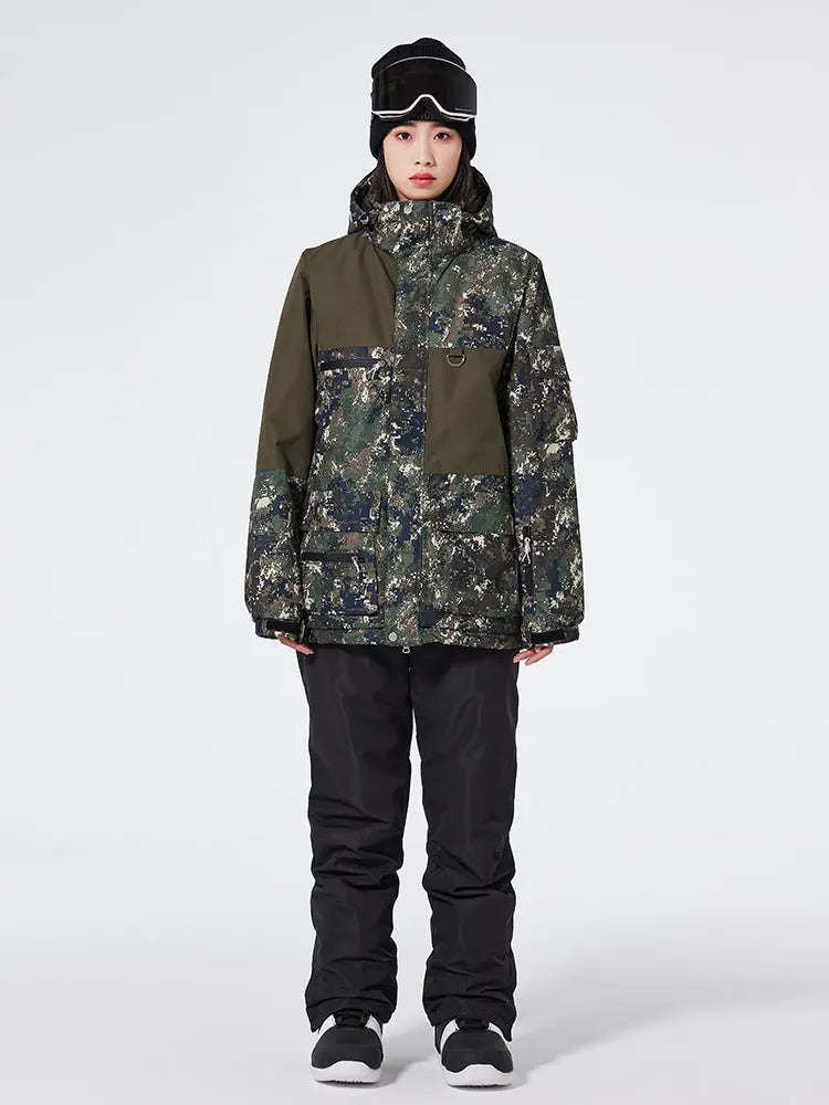 Floral Printed Snow Jackets & Bibs Set for Women HOTIANSNOW