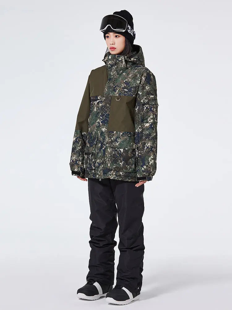 Floral Printed Snow Jackets & Bibs Set for Women HOTIANSNOW