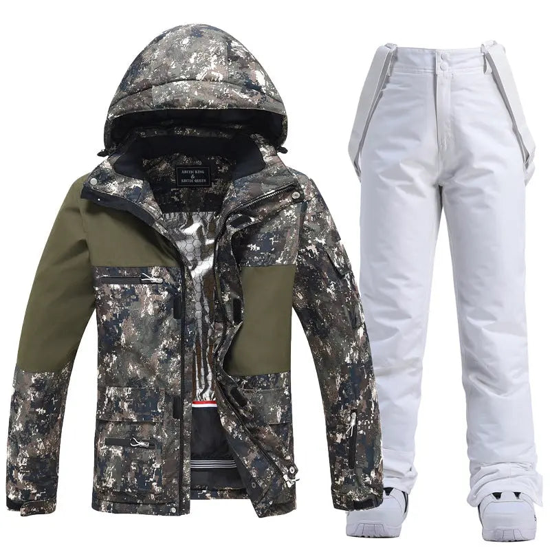 Floral Printed Snow Jackets & Bibs Set for Women HOTIANSNOW