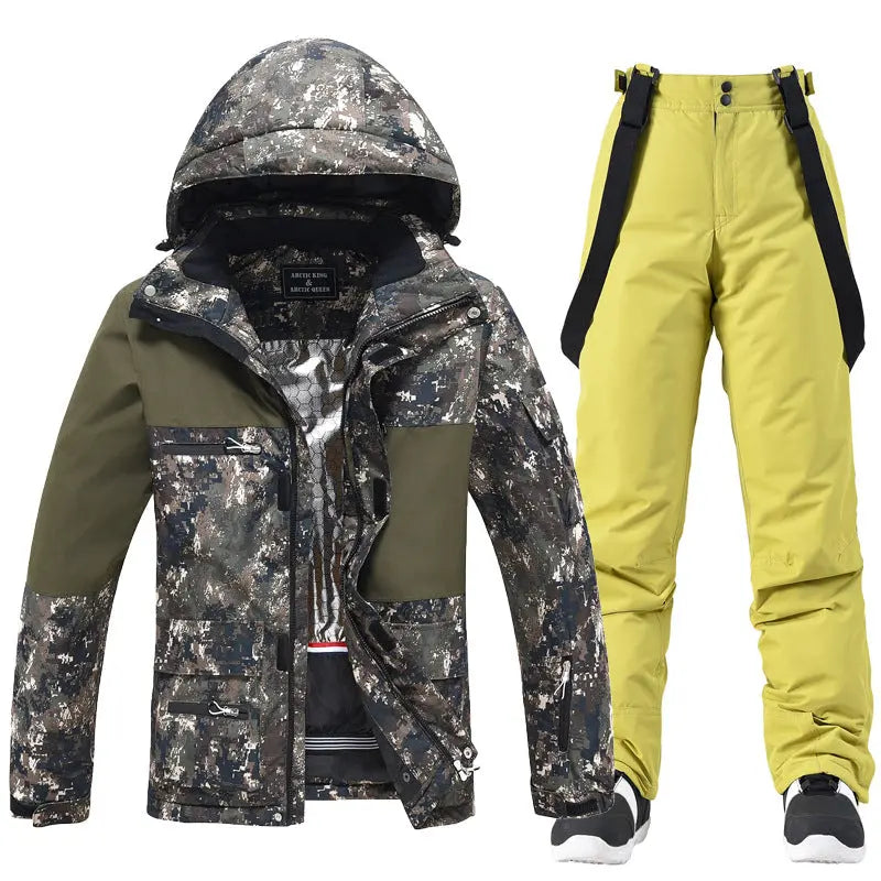 Floral Printed Snow Jackets & Bibs Set for Women HOTIANSNOW