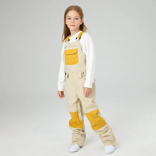 HOTIAN Girls Colorblock Ski Overall Bib Pants HOTIAN