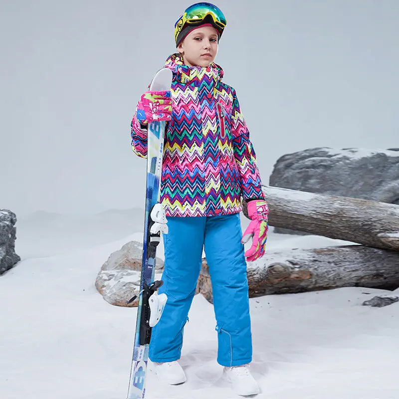 HOTIAN Girls Ski Jacket & Pants Set Kids Snowsuits 