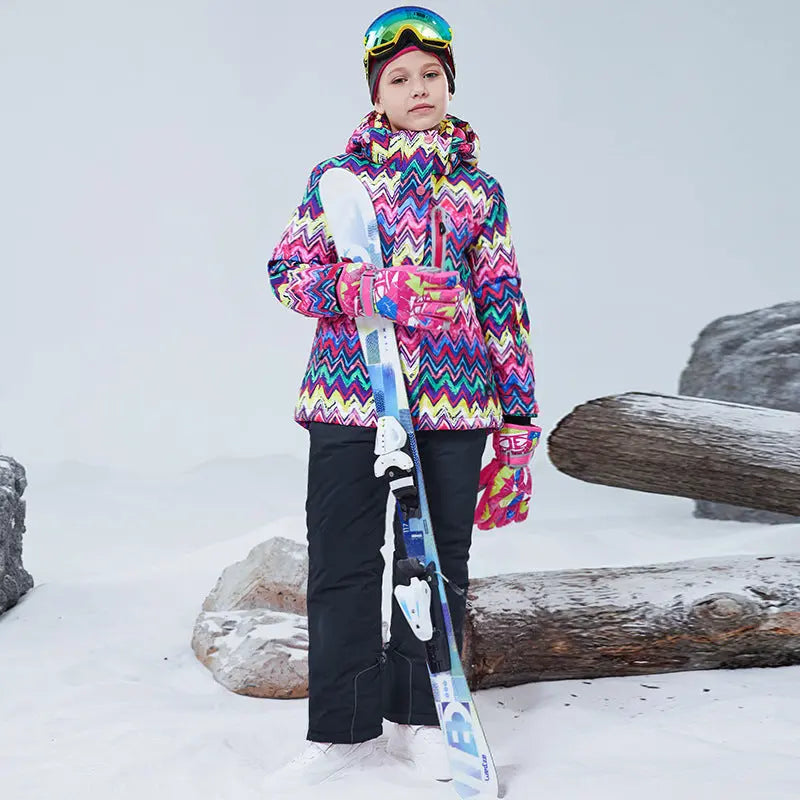 HOTIAN Girls Ski Jacket & Pants Set Kids Snowsuits 