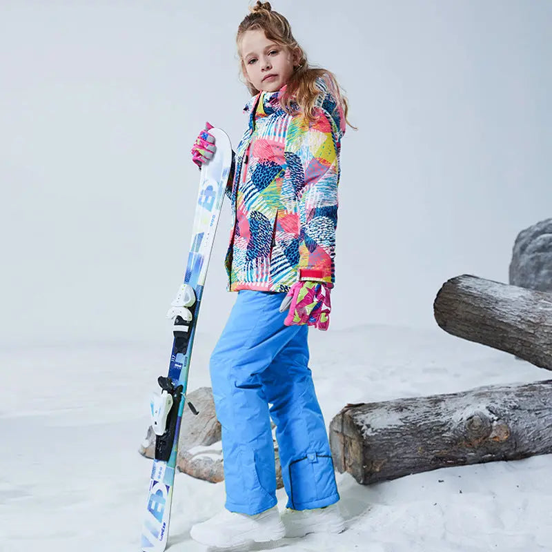 HOTIAN Girls Ski Jacket & Pants Set Kids Snowsuits 