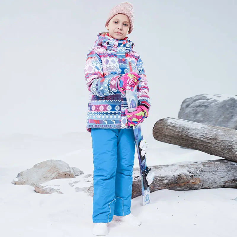 HOTIAN Girls Ski Jacket & Pants Set Kids Snowsuits 