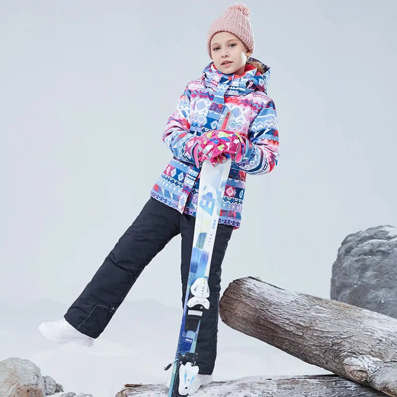 HOTIAN Girls Ski Jacket & Pants Set Kids Snowsuits 