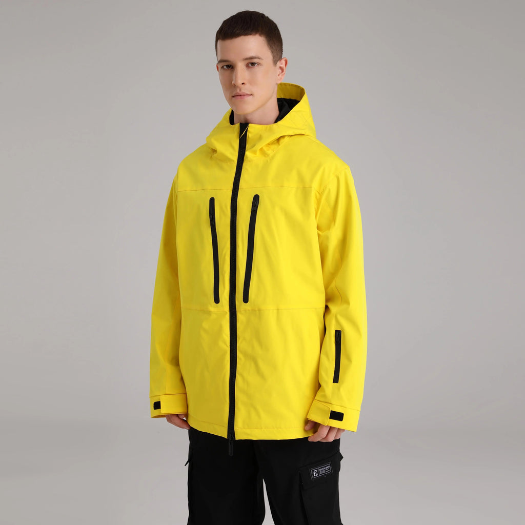 HOTIAN Men Zip Windbreaker Hooded Ski Shell Jacket HOTIAN