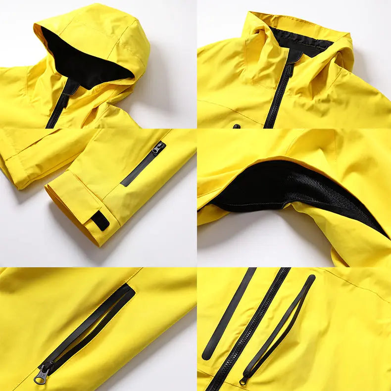 HOTIAN Men Zip Windbreaker Hooded Ski Shell Jacket HOTIAN