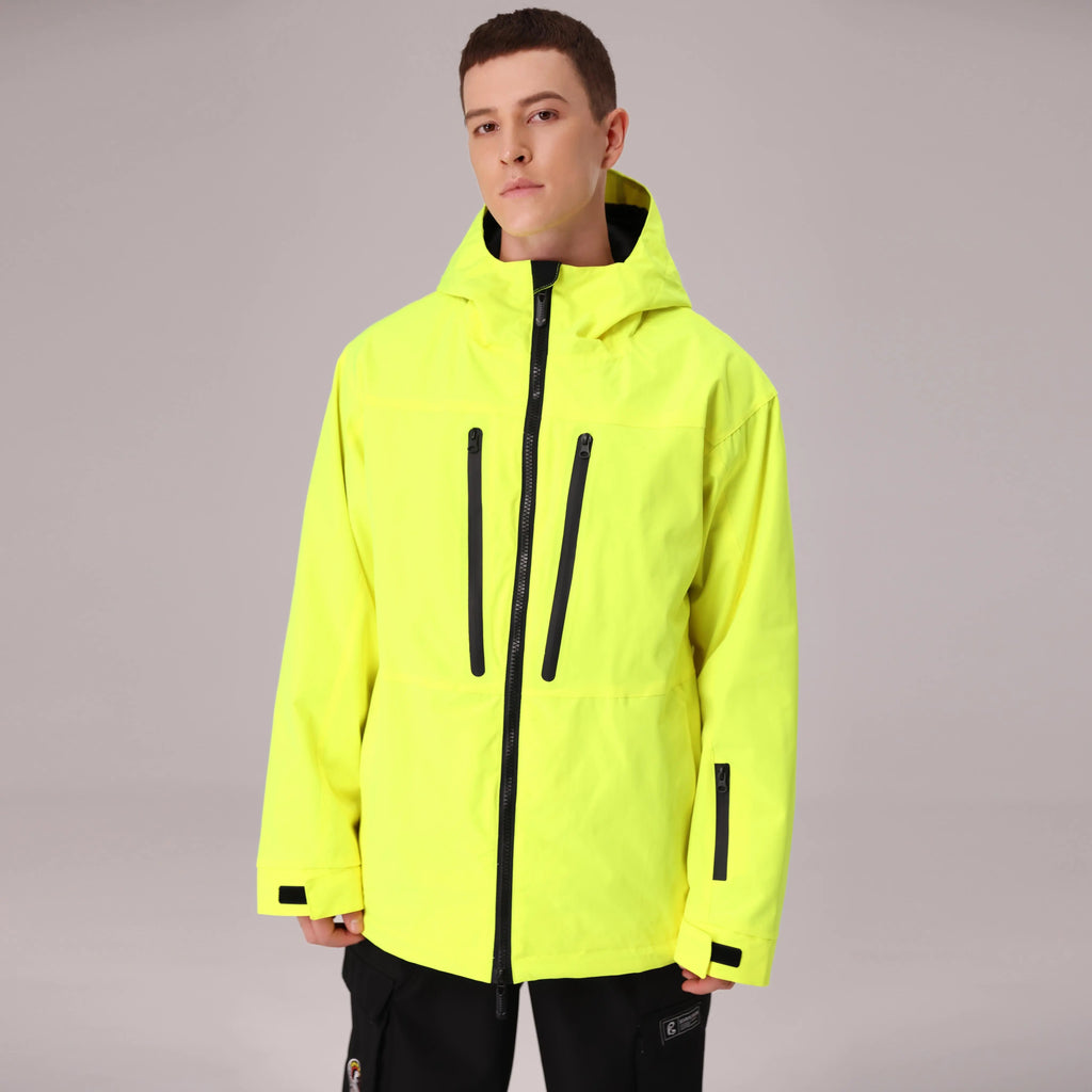 HOTIAN Men Zip Windbreaker Hooded Ski Shell Jacket HOTIAN