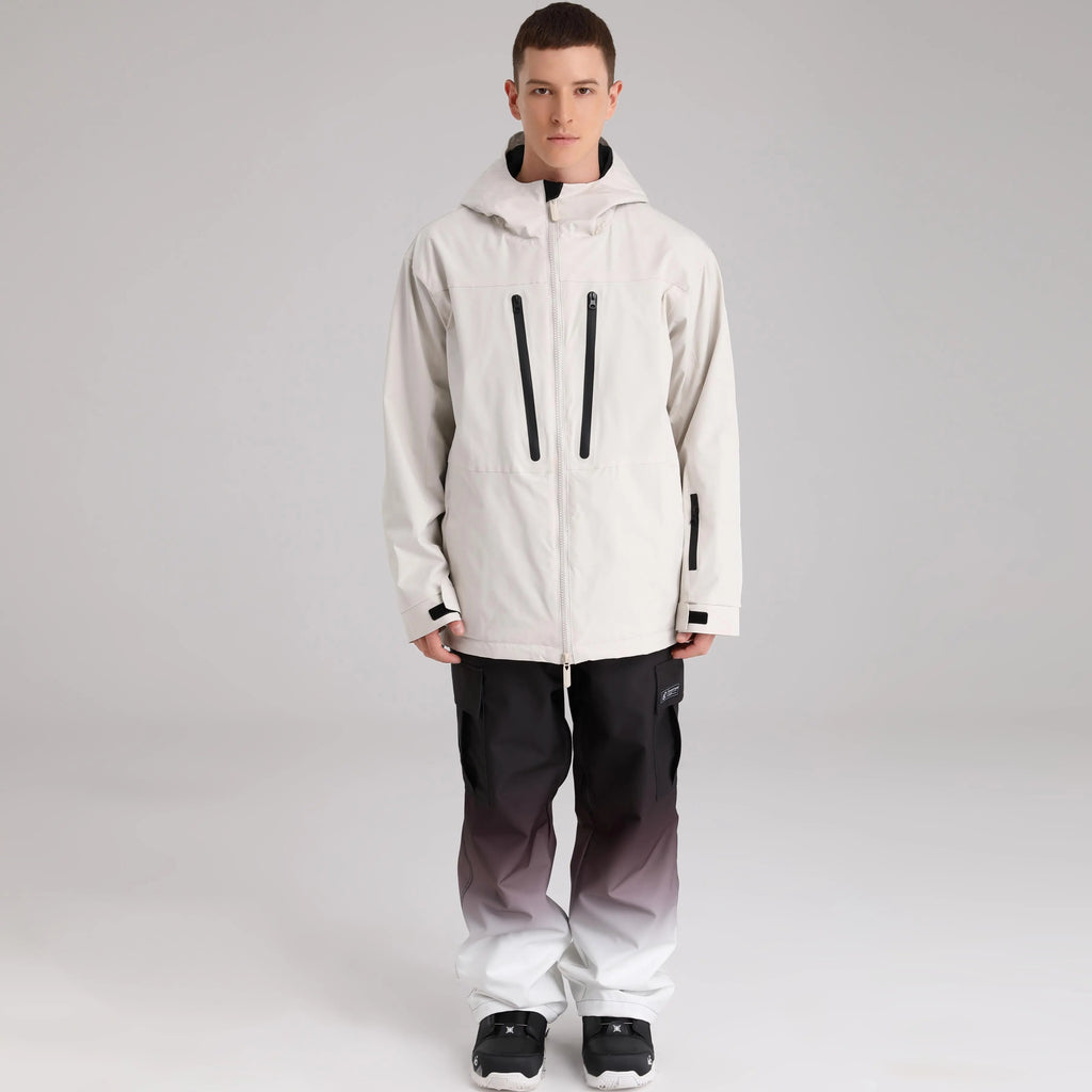 HOTIAN Men Zip Windbreaker Hooded Ski Shell Jacket HOTIAN