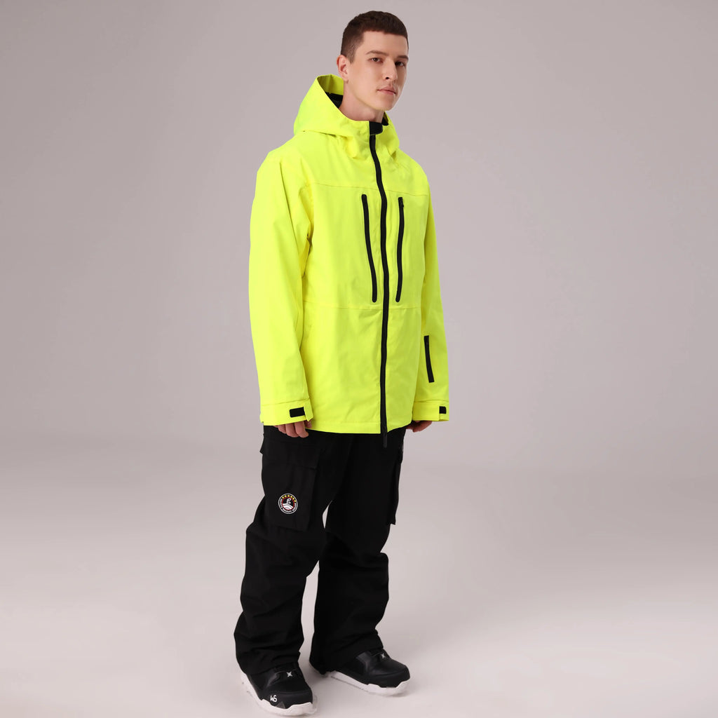 HOTIAN Men Zip Windbreaker Hooded Ski Shell Jacket HOTIAN