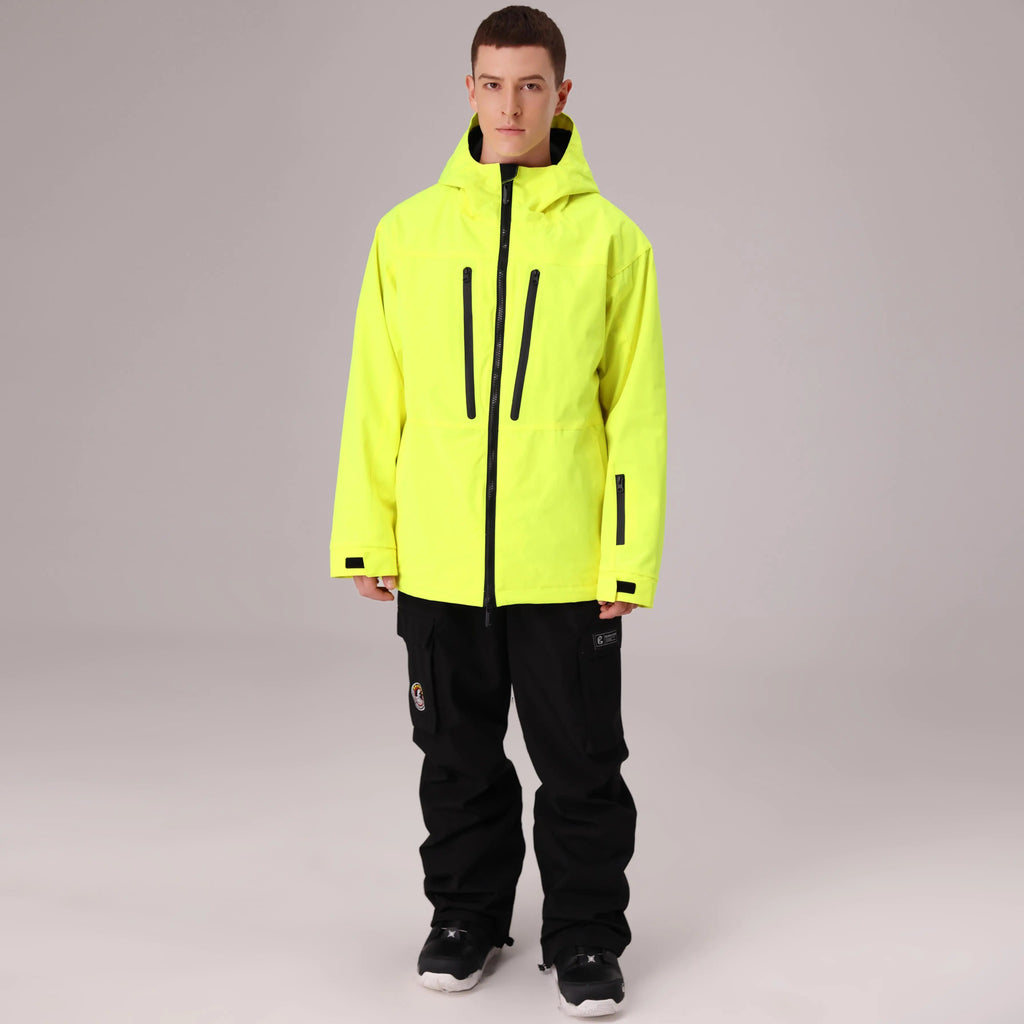 HOTIAN Men Zip Windbreaker Hooded Ski Shell Jacket HOTIAN