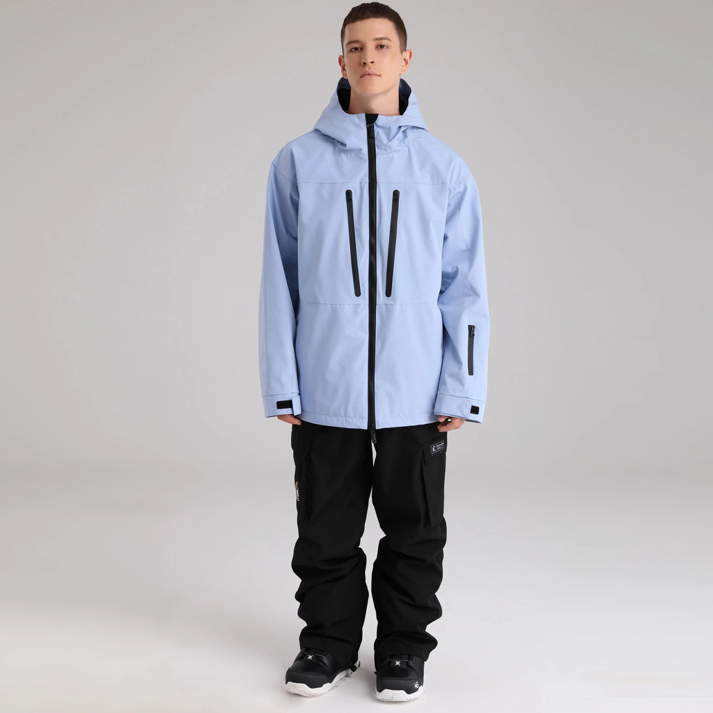 HOTIAN Men Zip Windbreaker Hooded Ski Shell Jacket HOTIAN