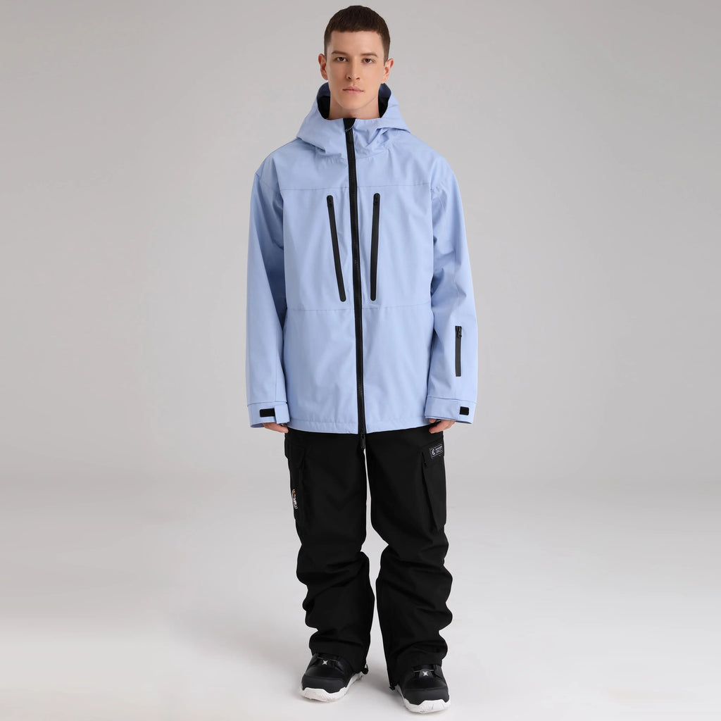 HOTIAN Men Zip Windbreaker Hooded Ski Shell Jacket HOTIAN