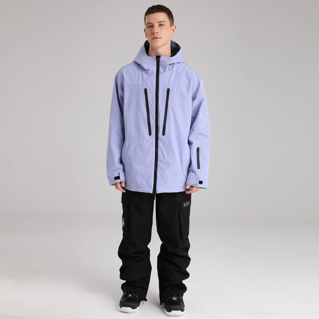 HOTIAN Men Zip Windbreaker Hooded Ski Shell Jacket HOTIAN