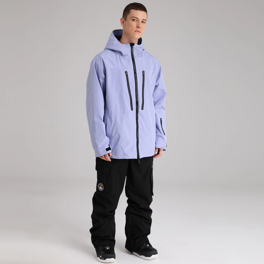 HOTIAN Men Zip Windbreaker Hooded Ski Shell Jacket HOTIAN