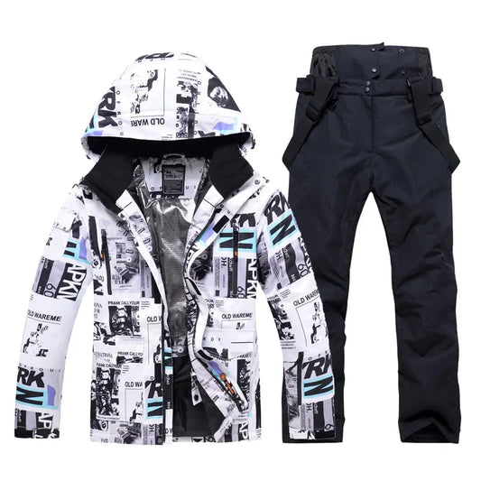 HOTIAN Mens Waterproof Windproof Colorful Printed Ski Suits HOTIAN