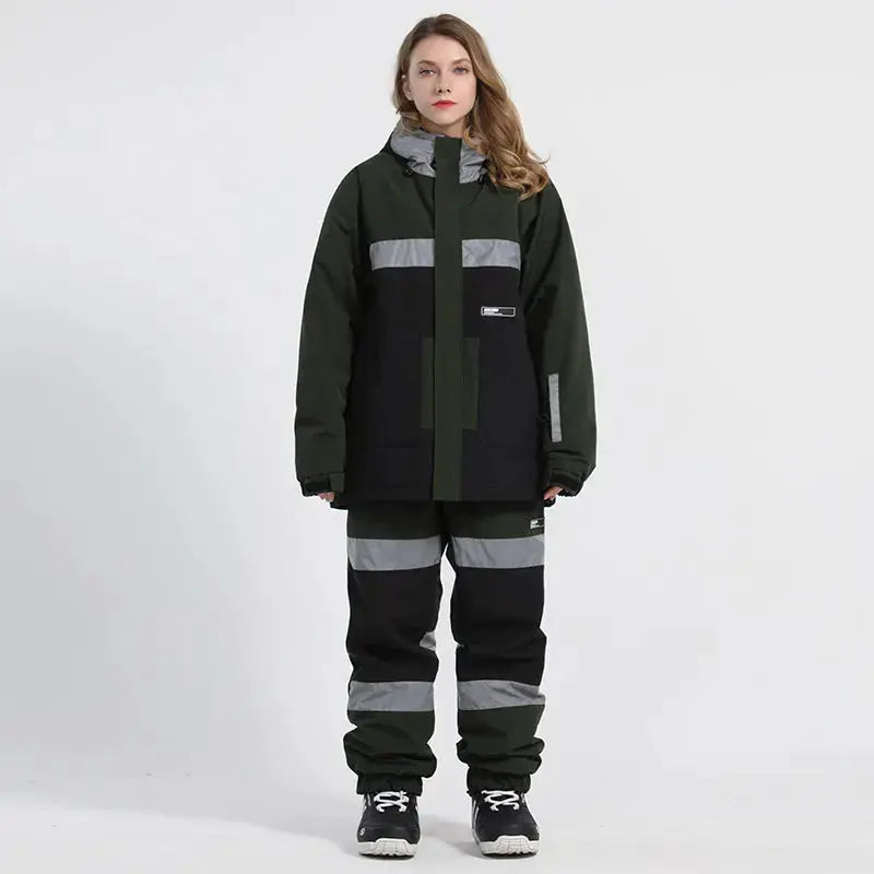 HOTIAN Women and Men Neon Glimmer Snow Jacket & Pants Set HOTIANSNOW