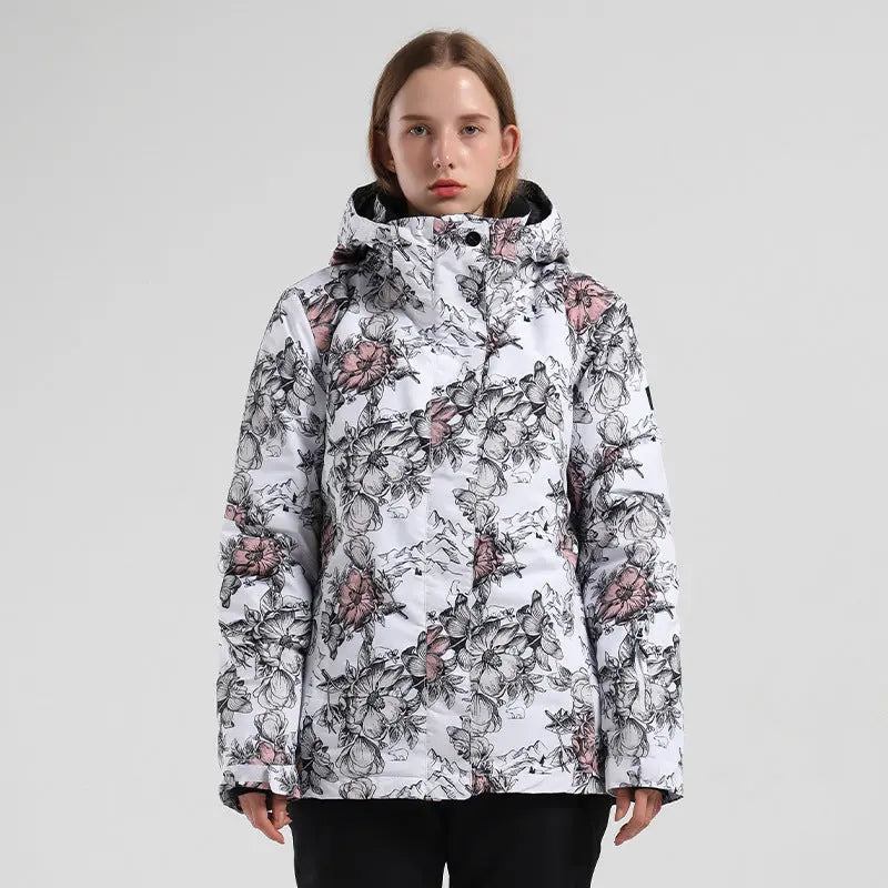 HOTIAN Women's Floral Ski Jacket and Pants Set HOTIAN