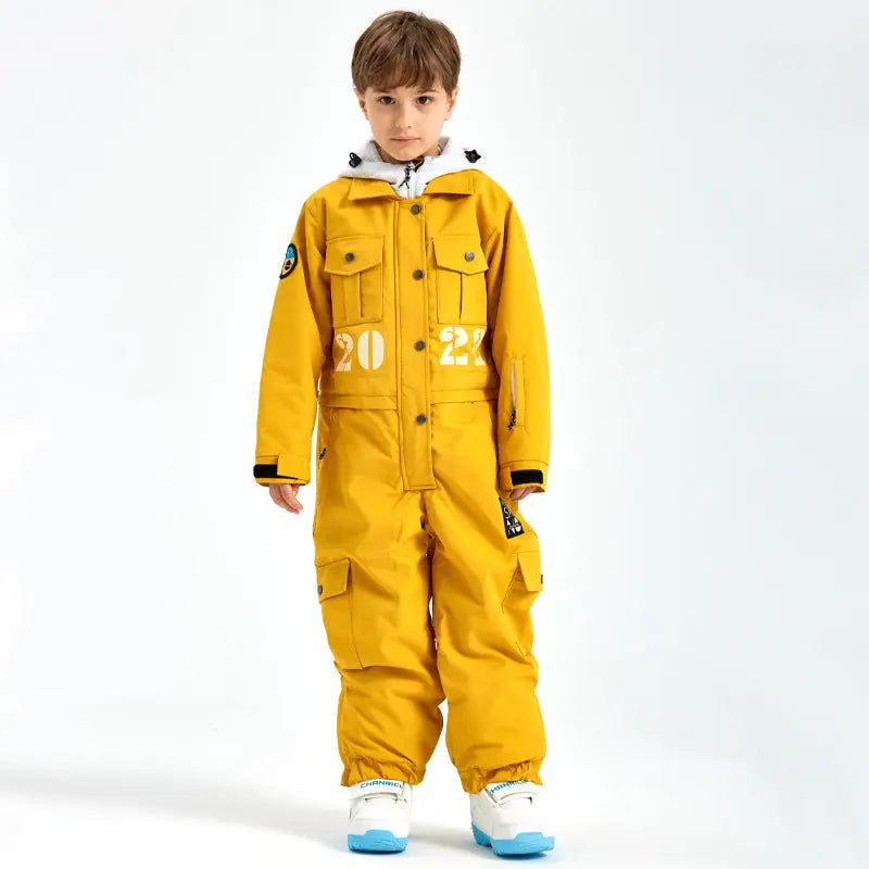 Hotian Boys & Girls One Piece Snowsuits Breathable Contrast Hooded HOTIAN