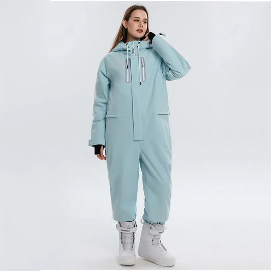 Hotian Colorblock Women Snowboarding One Piece Snow Suits HOTIAN