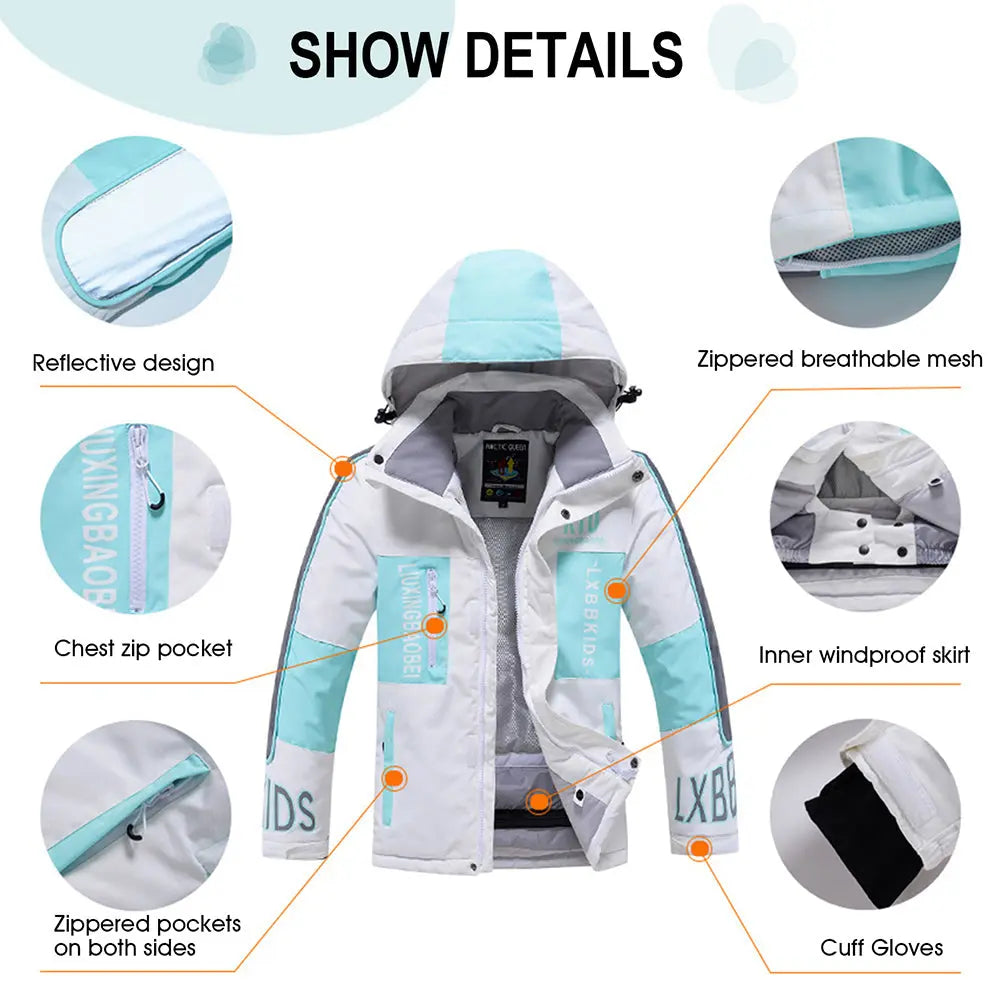 Hotian Kid Hooded Insulated Snow Jacket HOTIAN