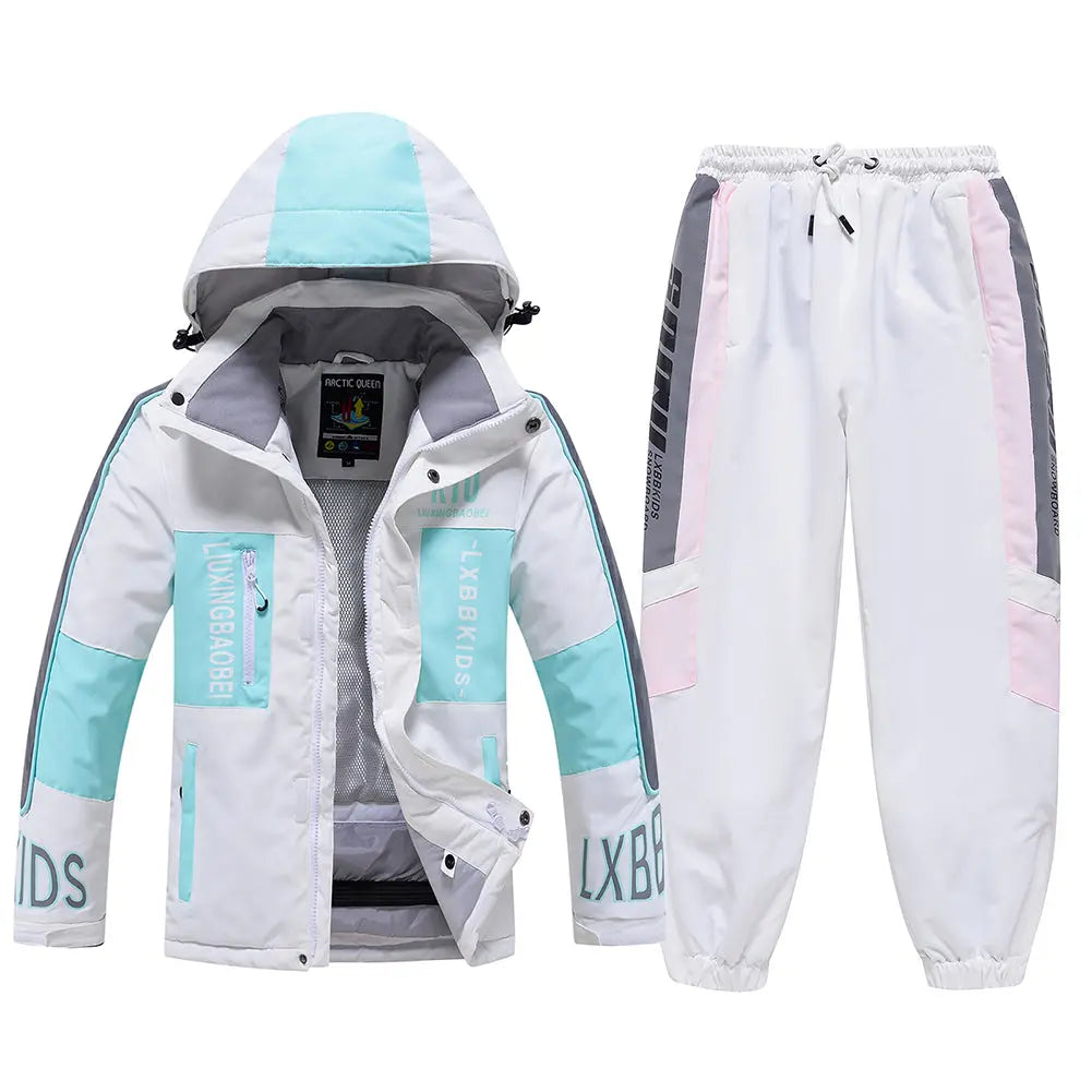 Hotian Kids Hooded Skiing Snowboarding Set Waterproof HOTIAN