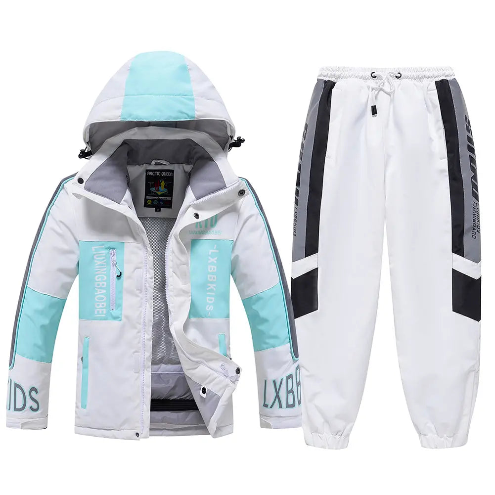 Hotian Kids Hooded Skiing Snowboarding Set Waterproof HOTIAN