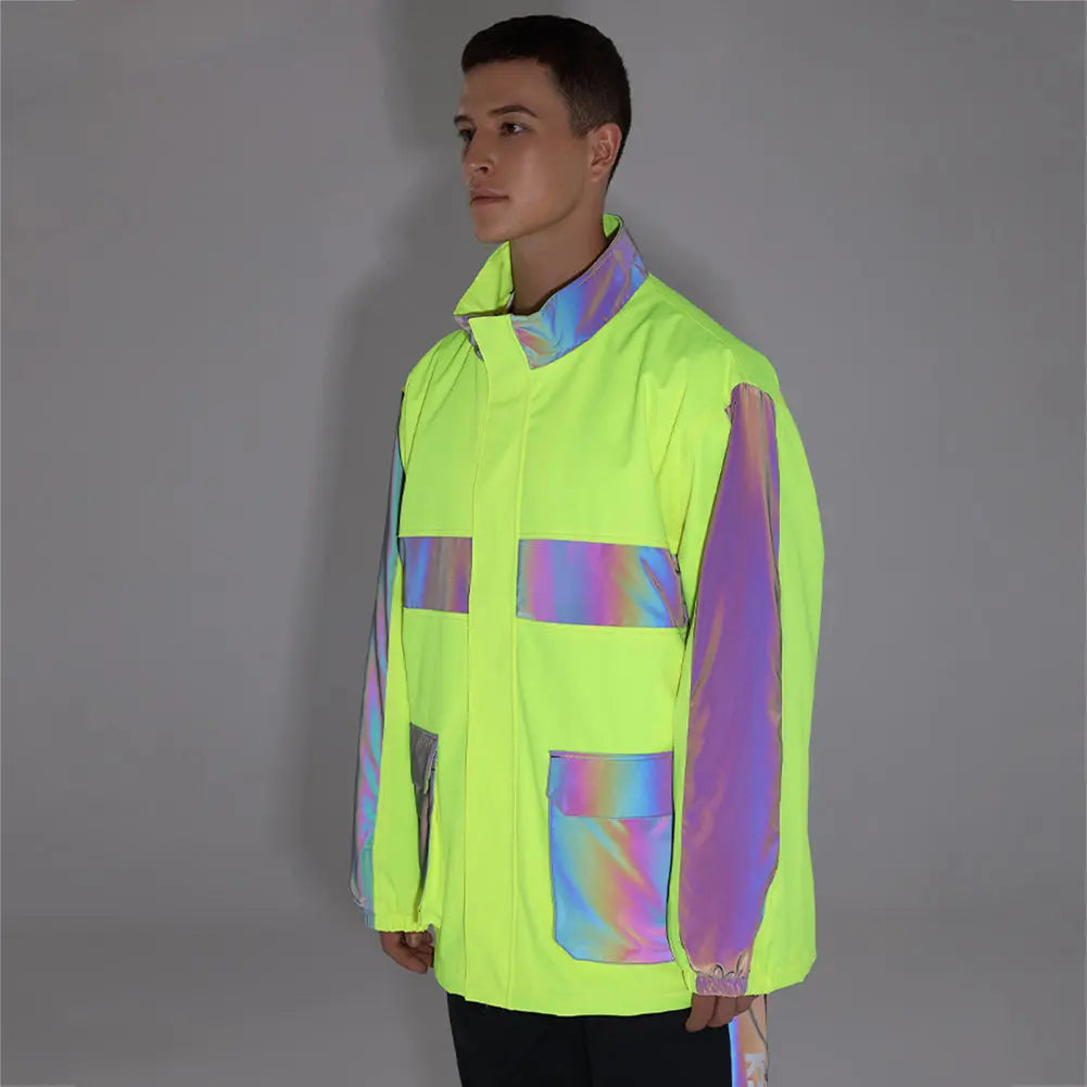 Hotian Men Insulated Snow Snowboarding Cargo Jacket Reflective HOTIAN