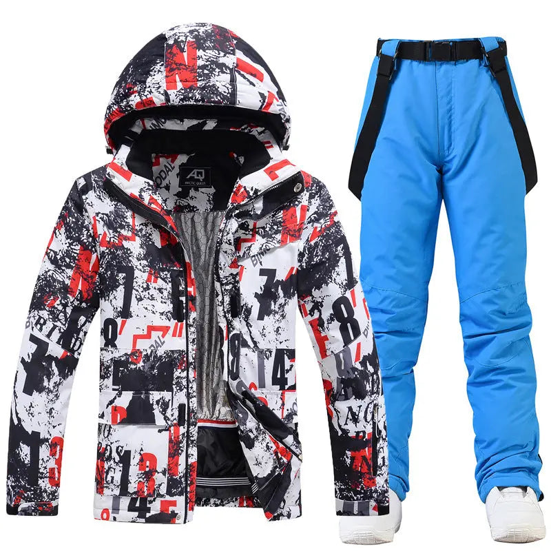 Hotian Men Ski Snowboard Insulated Jacket & Bib Pants HOTIANSNOW