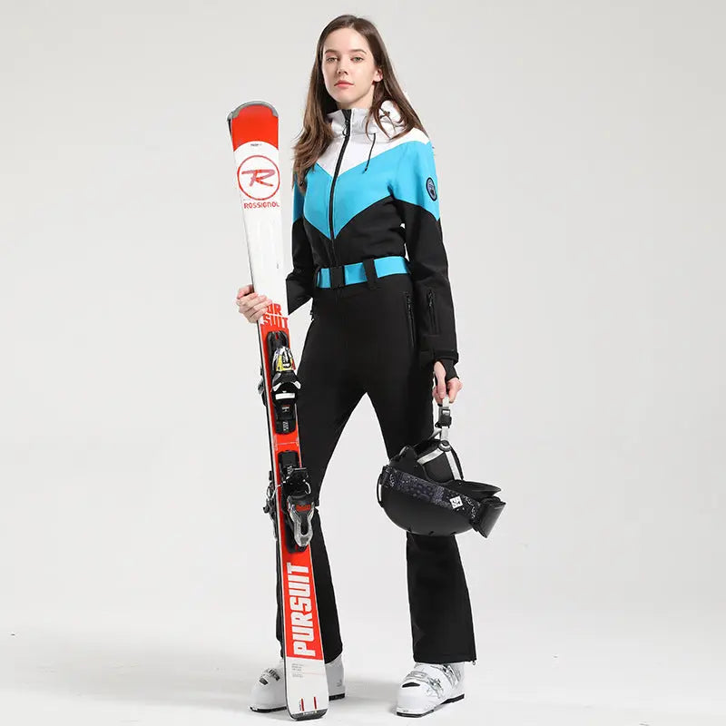 Hotian Women One Piece Ski Jumpsuits New Slim Fit Snowsuits HOTIAN