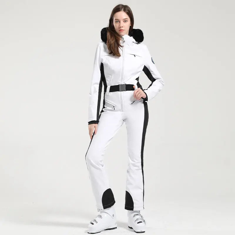 Hotian Women One Piece Ski Suits Hooded HOTIAN