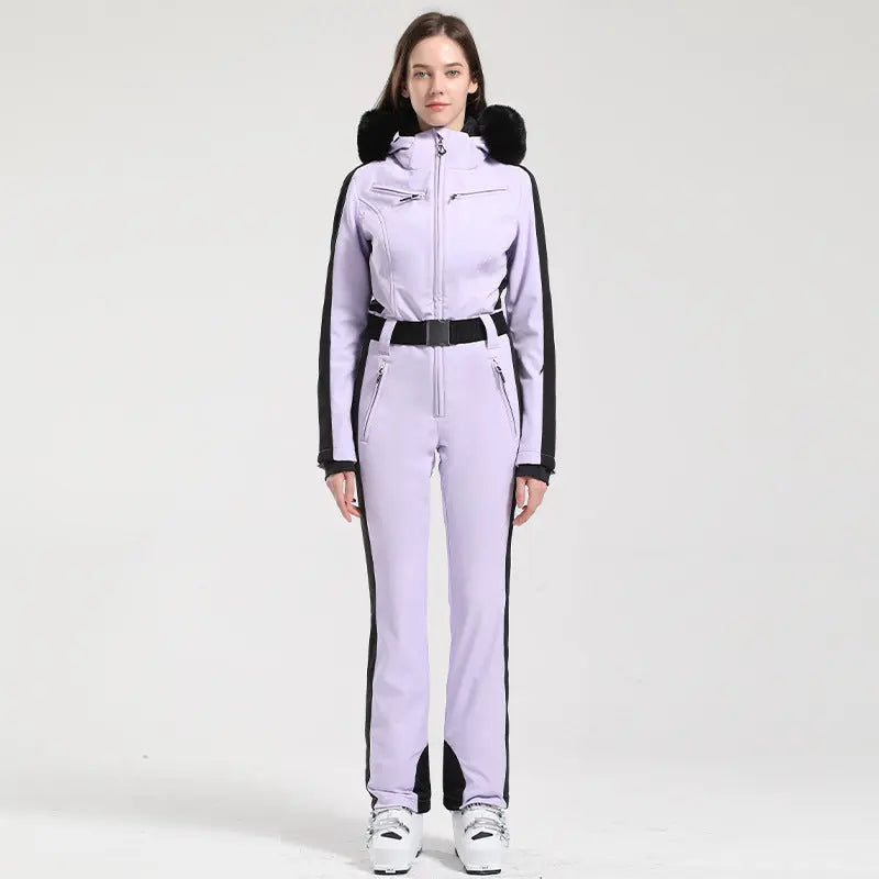 Hotian Women One Piece Ski Suits Hooded HOTIAN