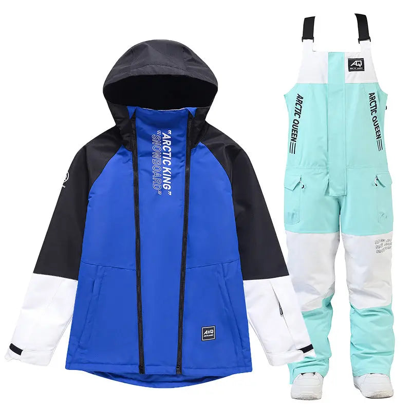 Hotian Women Ski Set Cargo Jacket & Bibs Pants 