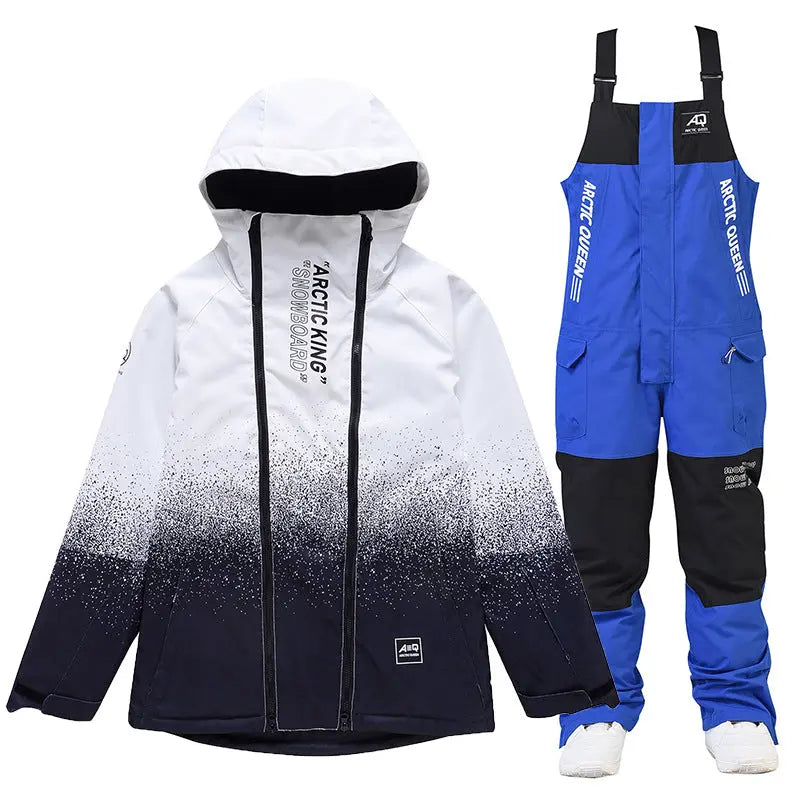 Hotian Women Ski Set Cargo Jacket & Bibs Pants 